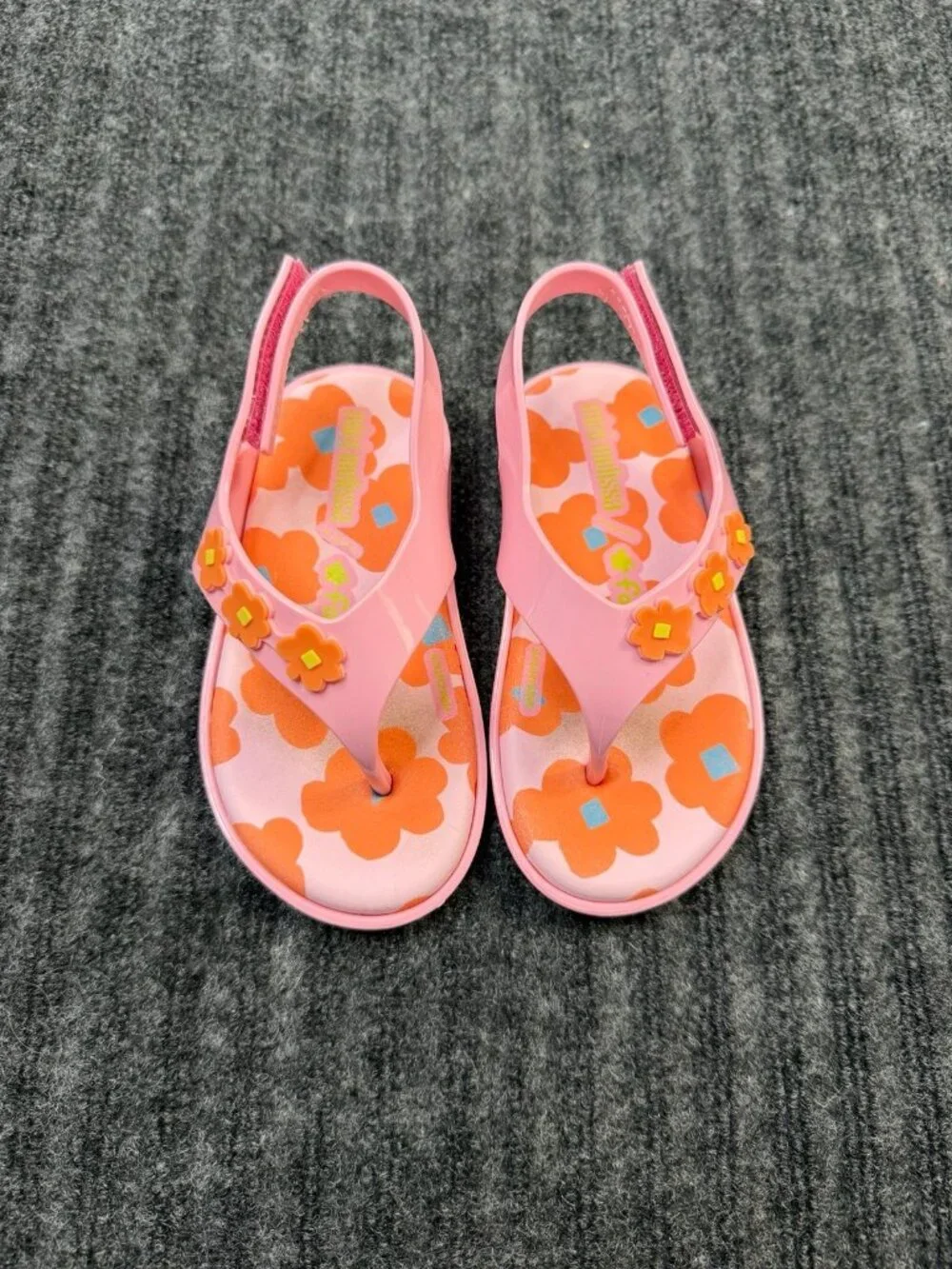 Mini Melissa Fabula Pink Floral Jelly Sandals Toddler Girls Size 9 US Vegan